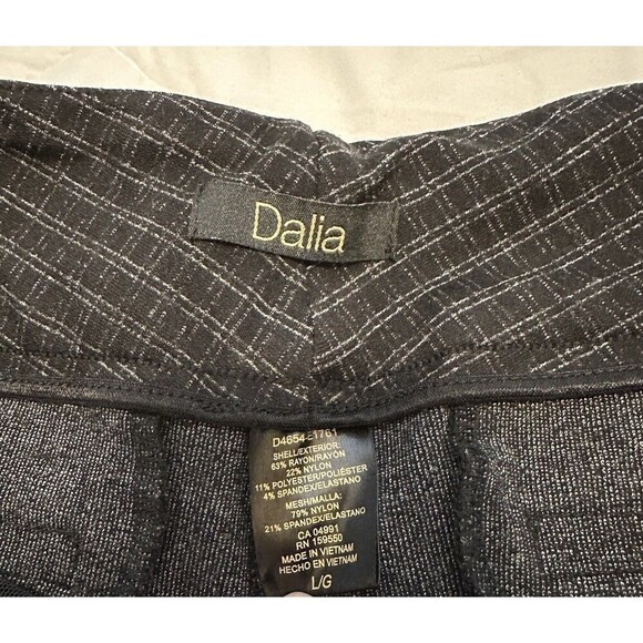 Dalia Gray Check Chino Stretch Pull On Slim Pants Size L - Picture 4 of 7